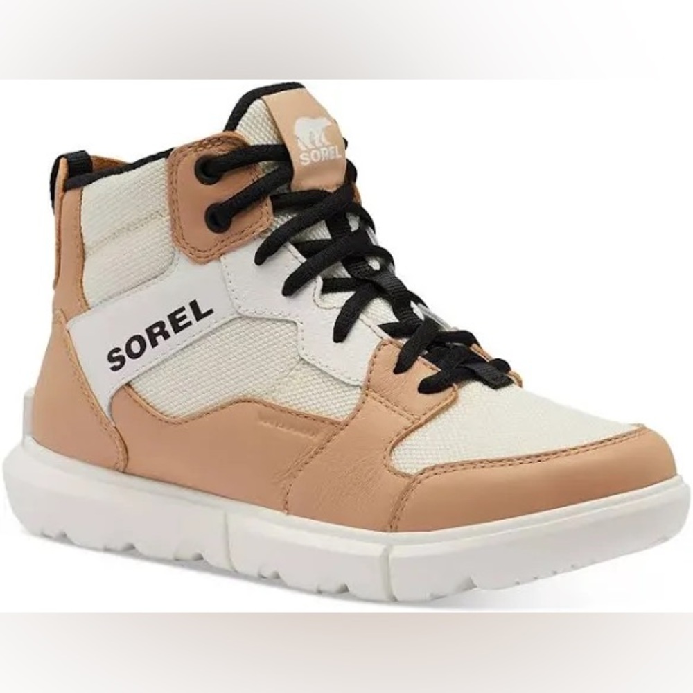 Sorel Brown and White High-Top Sneakers